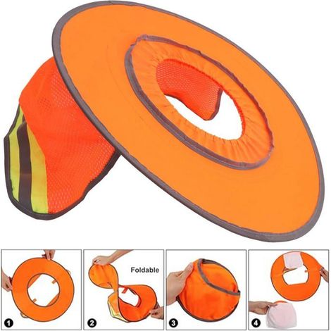 Visière de casque de sécurité en maille réfléchissante Protection solaire pour la nuque Chantier (1/5)