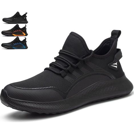 Chaussures de sécurité pour hommes et femmes, antichocs, antiperforation, respirantes et légères, chaussures de travail à embout en acier Noir Taille 44