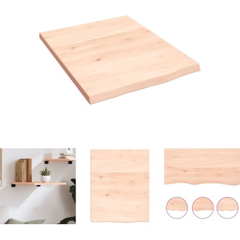 The Living Store - Wandregal 40x50x2 cm Massivholz Eiche Unbehandelt (1/5)