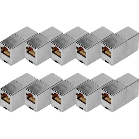 Digitus DN-93901-10 Boîtier femelle RJ45 Nombre de pôles 8 argent 10 pc(s)