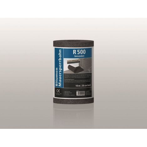 Bitumen-Mauersperrbahn R 500 besandet 10 x 0,3 m = 3 m² schwarz Dachpappe & Bitumen