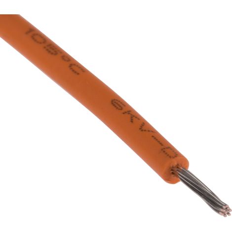 Fils de connexion RS PRO UL3239, 11 0,2 mm² 24 AWG, 6 kV c.c., XLPE Orange, 100m ( Prix pour Bobine de 100 Mètres )