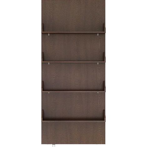 Porta scorrevole in Legno e MDF con mensole e guida a scomparsa Naturale scuro 93 x 210 cm - KAZORI