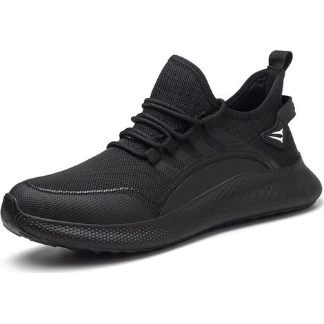 Chaussures de travail à embout d'acier pour homme, légères, confortables, indestructibles, anti-perforation, à enfiler, pour l'industrie et la construction - 41, noires (1/5)