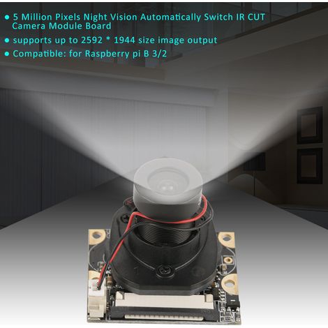 Caméra module 5MP Vision Nocturne Commutation Auto IR CUT, Capteur Haute Sensibilité, Carte PCB pour Surveillance, Sécurité Extérieure et Intérieure (1/5)