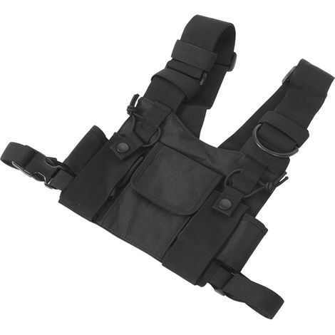 Pochette de poitrine pour talkie-walkie, sac de rangement pour gilet tactique d'extérieur (1/5)