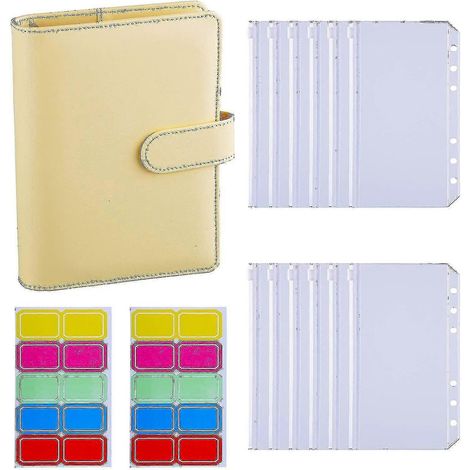 12 pochettes A6 pour classeur à 6 anneaux, système d'enveloppes budgétaires - jaune (1/5)