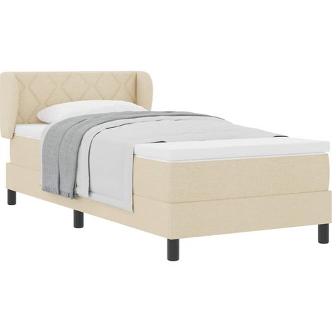 Maison Exclusive - Letto a molle con testiera Crema 90 x 190 cm Tessuto (1/5)