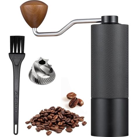 Molinillo de café manual universal - Capacidad: 25 g - Acero inoxidable - Mango de madera - Ajustes internos regulables - Doble rodamiento de bolas (1/5)