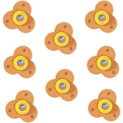 Lot de 8 mini roulettes pivotantes en acier inoxydable auto-adhésives, poulie de rotation à 360 degrés, roues universelles pour meubles, boîte de rangement, poubelles (Orange) (1/4)