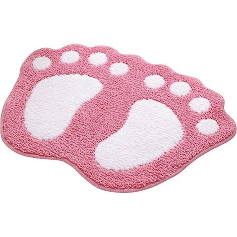 Rutschfeste und saugfähige Badematte aus rosa Polyester, 40 x 60 cm (1/5)