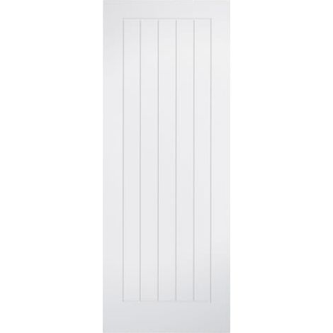 Geneva Cottage White Primed Solid Core Door - 1981 x 686mm