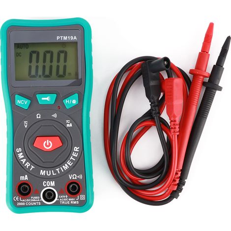 PTM19A Multimètre Numérique Intelligent à Écran LCD, Testeur NCV de Tension Courant Continu/Alternatif et Résistance (1/5)