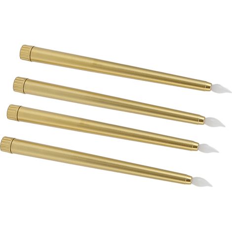 Lot de 4 bougies LED sans fumée et sans flamme, sûres et écologiques, à lumière chaude, couleur or. (1/5)