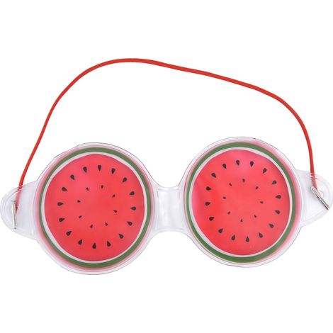 Cache-oeil Pastèque, Masque de Sommeil Respirant, Compresse Froide Anti-Fatigue, Bandeau pour les Yeux en Motif Fruit