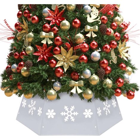 Weihnachtsbaumrock Silbern und Weiß Ø68x25 cm