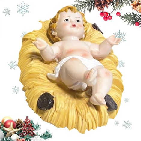 Statue de l'enfant Jésus, Sculpture de la Nativité en résine  Petit Enfant Jésus, Sculpture de la crèche de la Nativité, Décoration de Noël, Enfant Jésus de Collection, Petite Statue (1/5)