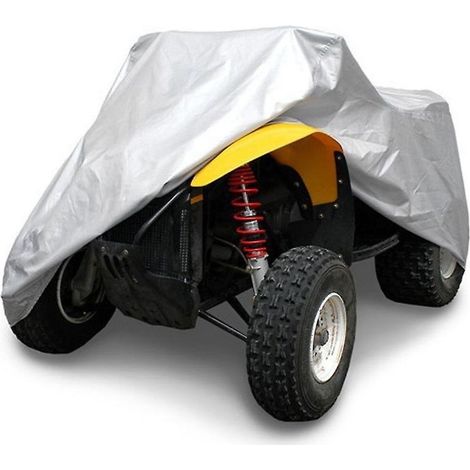Cover of Protection for Motorcycle Quad ATV, 210D Taffetas of Polyester Tarp Protection for Outdoor Waterproof Anti -UV,Silver,XXL:22098106CM (1/5)