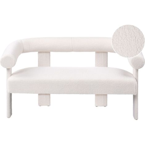 Divano a 2 posti Boucle bianco sporco Ilbro
