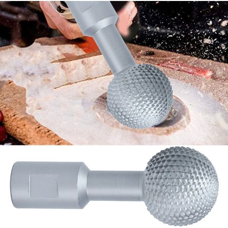 Fraisse rotative sphérique en acier carbone pour meuleuse d'angle, tête de meulage pour sculpture sur bois, foret 10mm argenté modèles 115/125