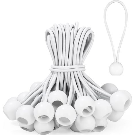 20er-Pack Gummiseile mit Kugelenden, elastische Seile, Planen-Gummiseile, 15 cm lange elastische Gummiseile mit Kugelenden, strapazierfähige elastische Seile, für Banner, Planen, Camping, Zelte (1/5)