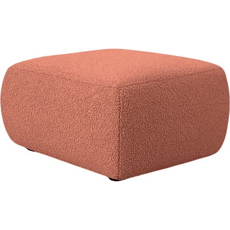 ARIEL - Pouf en tissu bouclette Terracotta 80x80x40 (1/5)