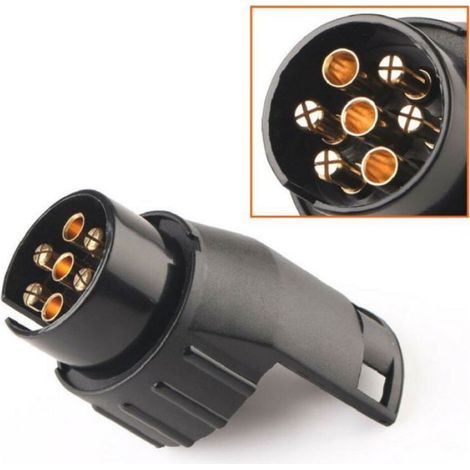 1 Adaptateur Prise Remorque, Connecteur 7 Broches vers 13 Broches, pour Véhicule et Porte-vélos (1/5)