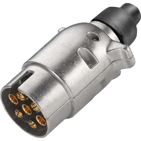 Kit de fiches de remorque en métal 7 broches avec accessoires de montage, 12 V, étanche à 7 broches, boîtier en aluminium conforme à la norme 1724, pour remorque, caravane, RV, adaptateur AHK (1/5)