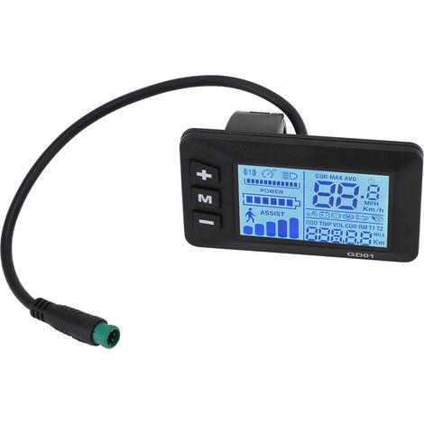 Panneau de commande électronique LCD avec écran, connecteur 5 broches, étanche et facile à lire, pour guidon de vélo ou scooter. (1/5)