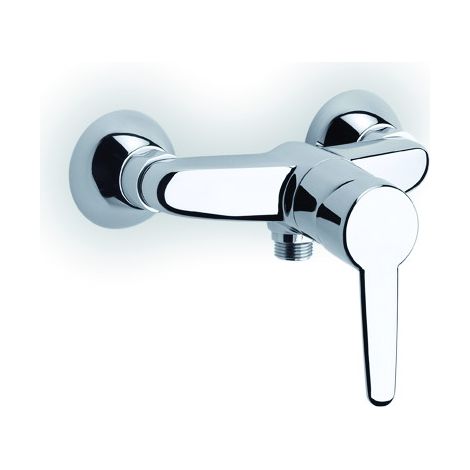 Roca – Mitigeur de douche mural Polo – Finition chromée – Cartouche céramique 37 mm – Limiteur de débit et température – Pour salle de bains moderne