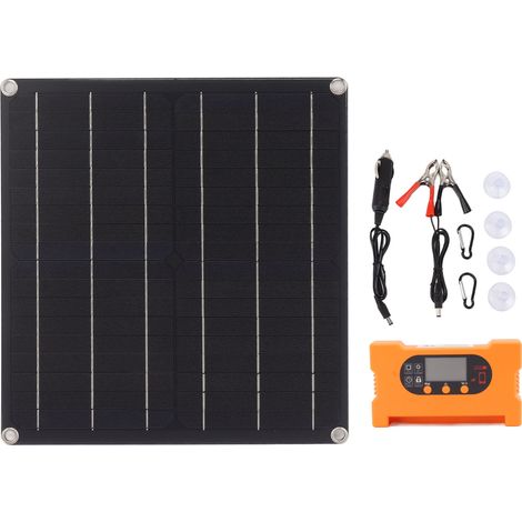 Kit Solaire Monocristallin 25W 18V sans Batterie, Contrôleur de Charge Rapide 100A, Direct Drive IP70 (1/5)