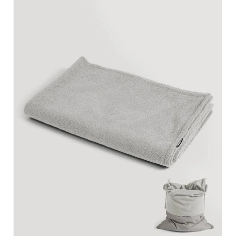 [NEUWERTIG] B-Ware Mokebo Sitzsackhülle Bezug Hülle Bouclé Teddy Cover Grau Für Sitzkissen 170x130