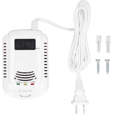 Tragbarer Gasleckmelder für brennbare Gase wie Erdölmethan (3000 ppm), Wechselstrom 90–240 V, US-Stecker