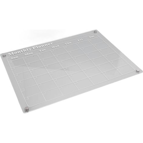 Tableau calendrier mensuel effaçable en plexiglas transparent avec 6 feutres 3 couleurs pour la maison (1/5)