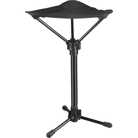 Tabouret pliable portable à une jambe en alliage d'aluminium, télescopique et léger, siège trépied pour camping, pêche, randonnée et activités extérieures (1/5)