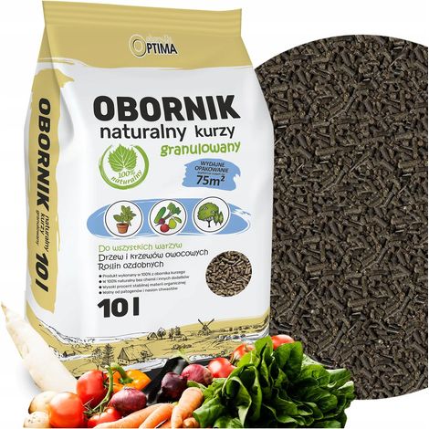 Optima 10 l de estiércol de gallina granulado, fertilizante ecológico natural, tomates Biovita (1/4)