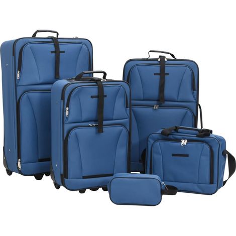 Teenpull – 5-tlg. Reisekoffer-Set Blau Stoff (1/5)