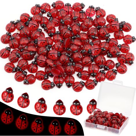 120 Mini-Marienkäferfiguren aus phosphoreszierendem Kunstharz – Feentiere für Puppengärten, Terrarien und Mikrolandschaften (1/5)