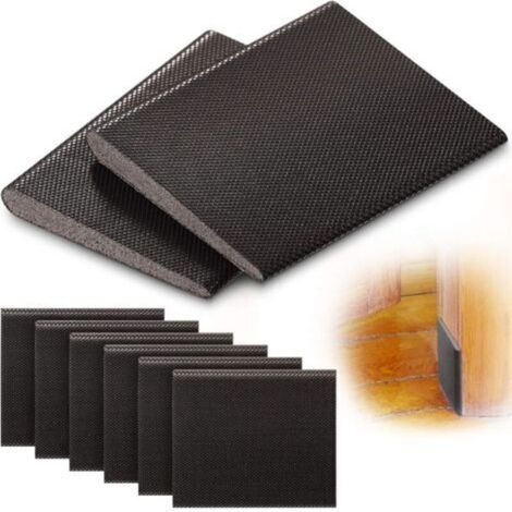 Lot de 6 joints d'angle de porte autocollants, mousse d'étanchéité pour coin de cadre de porte, étanchéité, insonorisation, marron