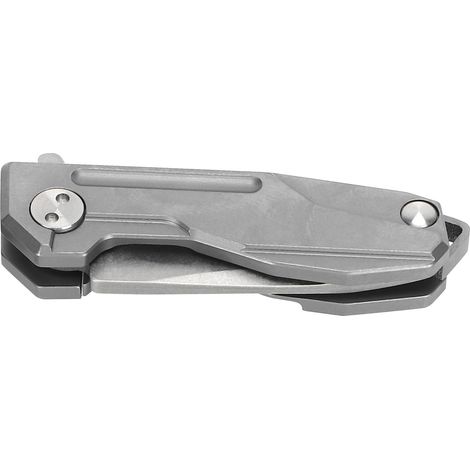 Mini-Klappmesser aus Titanlegierung mit D2-Klinge, Schlüsselring und Kette (Grau) (1/5)