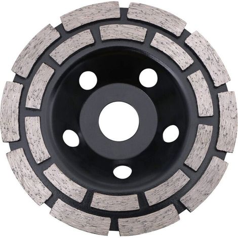 Diamantschleifscheibe, 125 x 22,2 mm, zweireihig, universell einsetzbar für Beton, Stein, Granit, Estrich und Mauerwerk – Crezuo