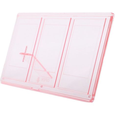 Cadre photo triple avec support, 3 ouvertures, écran transparent en polycarbonate, format 3 pouces (4x3), décoration de bureau rose. (1/5)