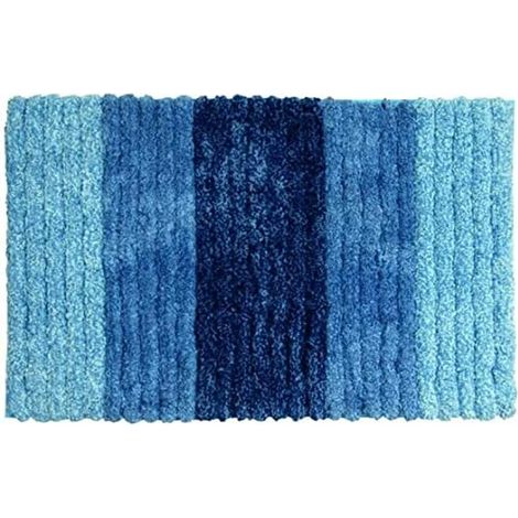 1 Tapis de bain,Microfibre,3D,Bleu,Salle de bain