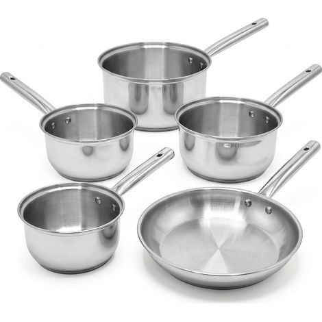 Lot de 4 casseroles 16/18/20/22 cm et poêle 28 cm en inox Fackelmann Rhona (1/5)