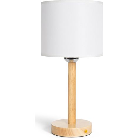 Lámpara de Mesa LED Portátil Madera con Batería USB Recargable Folgosa Natural