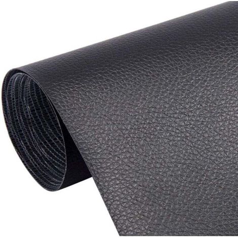 Pièce Kit Reparation Cuir, 30 x 20 CM Patch Réparation Cuir, Rouleau Adhesif Cuir pour les Voitures et les Canapés (Noir) (1/4)