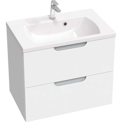 Ravak Classic II - Mobile lavabo 69x45x58 cm, 2 cassetti, bianco/grigio lucido X000001479 (1/5)