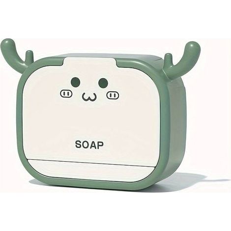 Porte-savon mural, support à savon en forme de bois de cerf, plateau d'égouttage, étagère de rangement pour savon, accessoires de salle de bain (1/5)