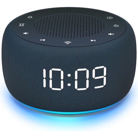 Radiosveglia da camera da letto - Suono radio ad alta risoluzione, luce notturna a 7 colori, display a schermo intero con regolazione della luminosità per comodino (blu navy) (1/4)