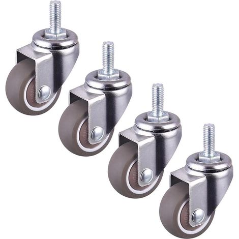 4 Pièces Roulette Pivotante,Roulette Universelle Pour Meubles à Faible Bruit,Utilisé pour Le Petit Équipement Et Le Petit Mobilier, Peut Pivoter à 360°, Hauteur Totale 40mm, Chaque Charge 20kg(M6) (1/5)